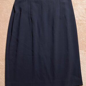 Women Size 8 Solid Black Office Dress Pencil Elastic Back Zip Skirt‎ (W)